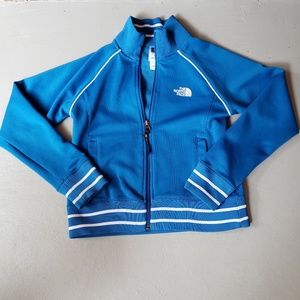 Blue North Face Girl's Track Zip Up Jacket